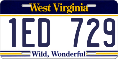 WV license plate 1ED729