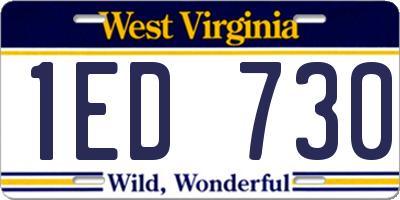 WV license plate 1ED730