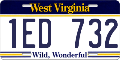 WV license plate 1ED732