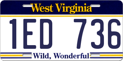 WV license plate 1ED736
