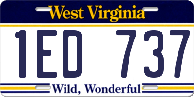 WV license plate 1ED737