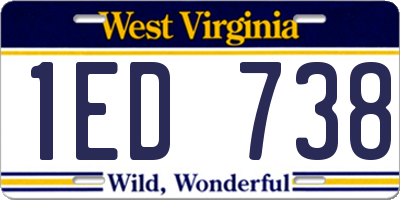 WV license plate 1ED738