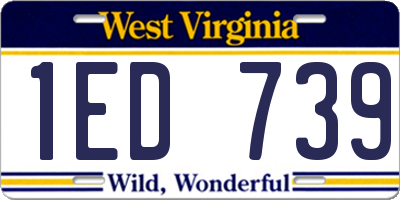 WV license plate 1ED739