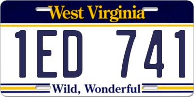 WV license plate 1ED741