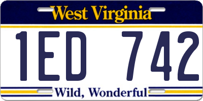 WV license plate 1ED742