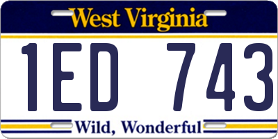 WV license plate 1ED743