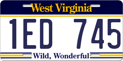 WV license plate 1ED745