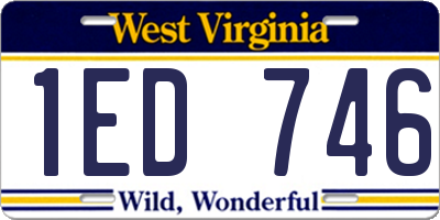 WV license plate 1ED746