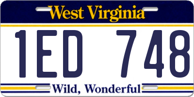 WV license plate 1ED748