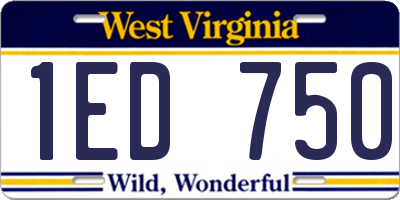 WV license plate 1ED750