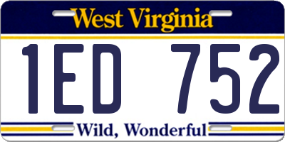 WV license plate 1ED752