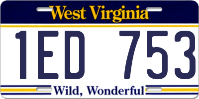 WV license plate 1ED753