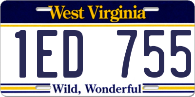 WV license plate 1ED755