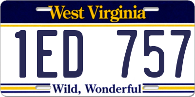 WV license plate 1ED757