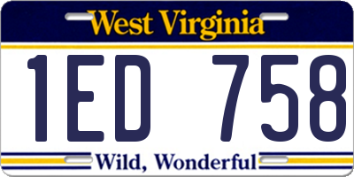 WV license plate 1ED758