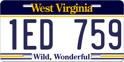 WV license plate 1ED759
