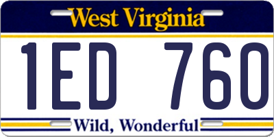 WV license plate 1ED760