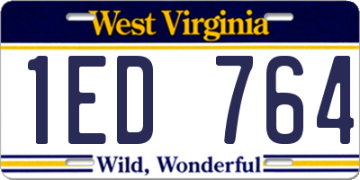 WV license plate 1ED764