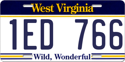 WV license plate 1ED766