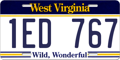 WV license plate 1ED767