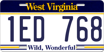WV license plate 1ED768