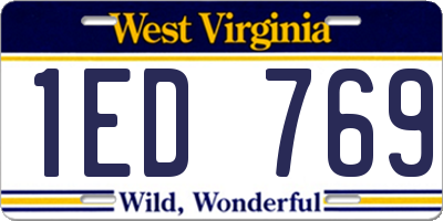 WV license plate 1ED769