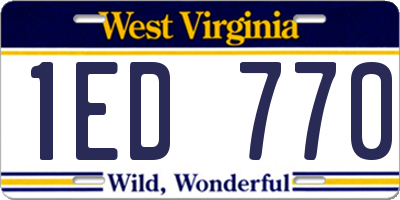 WV license plate 1ED770
