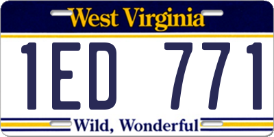 WV license plate 1ED771