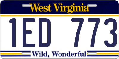 WV license plate 1ED773
