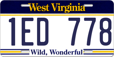 WV license plate 1ED778