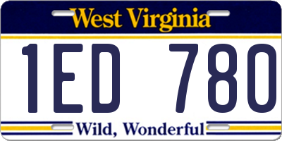 WV license plate 1ED780