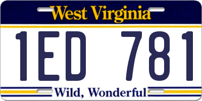 WV license plate 1ED781