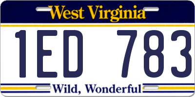 WV license plate 1ED783