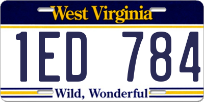 WV license plate 1ED784