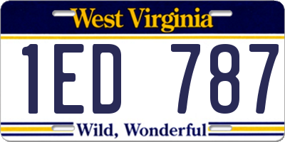 WV license plate 1ED787
