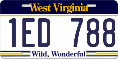 WV license plate 1ED788