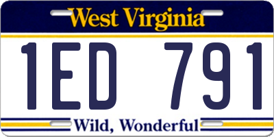 WV license plate 1ED791