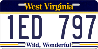 WV license plate 1ED797