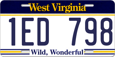 WV license plate 1ED798
