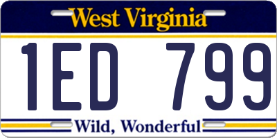 WV license plate 1ED799