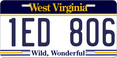WV license plate 1ED806
