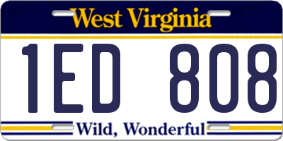 WV license plate 1ED808