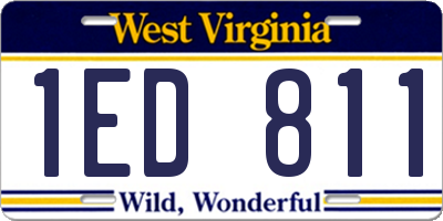 WV license plate 1ED811