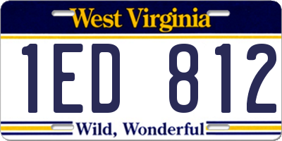 WV license plate 1ED812