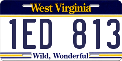 WV license plate 1ED813