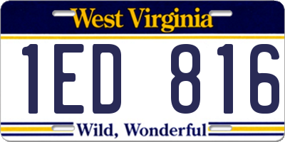 WV license plate 1ED816