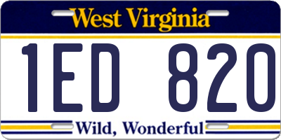 WV license plate 1ED820
