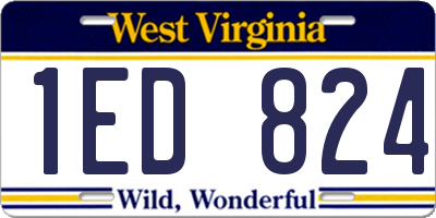 WV license plate 1ED824