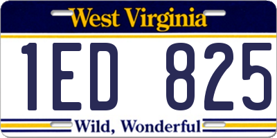 WV license plate 1ED825
