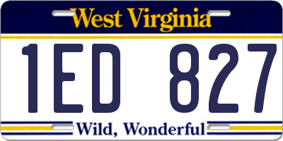 WV license plate 1ED827
